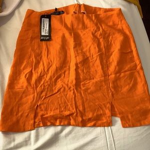 Bright Orange skirt.